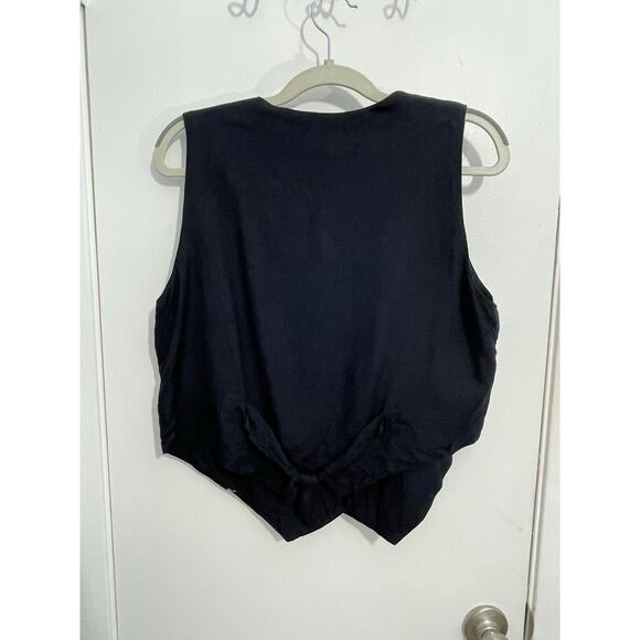 Vintage New Identity Vest Medium Black Patchwork Whimsygoth Punk Indie 80s - Picture 3 of 6